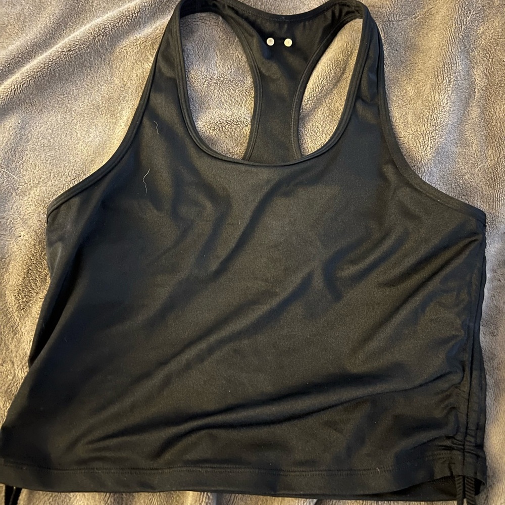 Alala swim or workout crop top ruched ties on sides